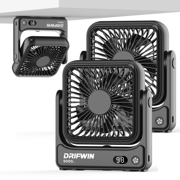 2-Pack Magnetic Cruise Approved Fan, 5000mAh Ultra-Slim Travel Fan Rechargeable, 4-Speed, Hook Design, Portable Fan for Cruise Ship Cabin, Bedroom Sleeping, Camping, Travel & Cruise Essentials 2026