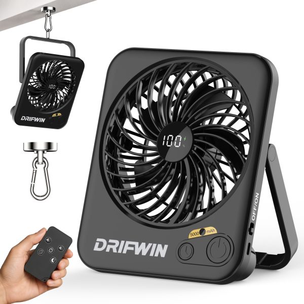 5000mAh Cruise Approved Travel Fan, Magnetic Hook Included, Ultra-Thin Rechargeable Portable Fan with Digital Display for Cruise Ship Cabin, Bedroom, Camping, Travel & Cruise Essentials 2026